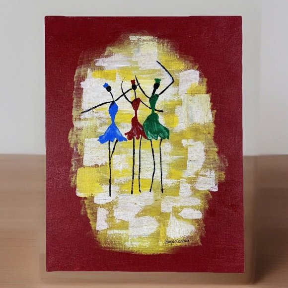 Original Acrylic on Canvas Board “Soul Sisters” Camlica 2 of 3, BFF, girlfriends - Picture 1 of 6